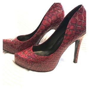 Jessica Simpson Red Snake 4” Heels 8.5
